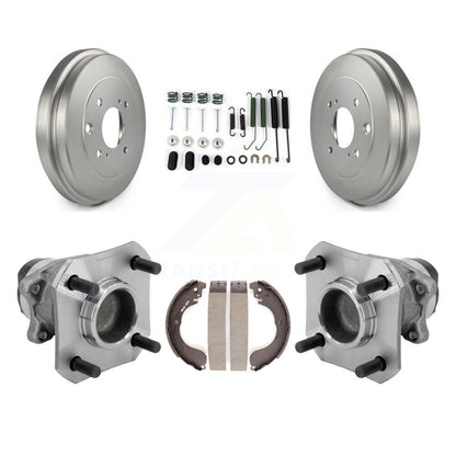 Coated Brake Drum Shoe Hardware & Hub Bearing Rear Kit For 2009-2014 Nissan Cube
