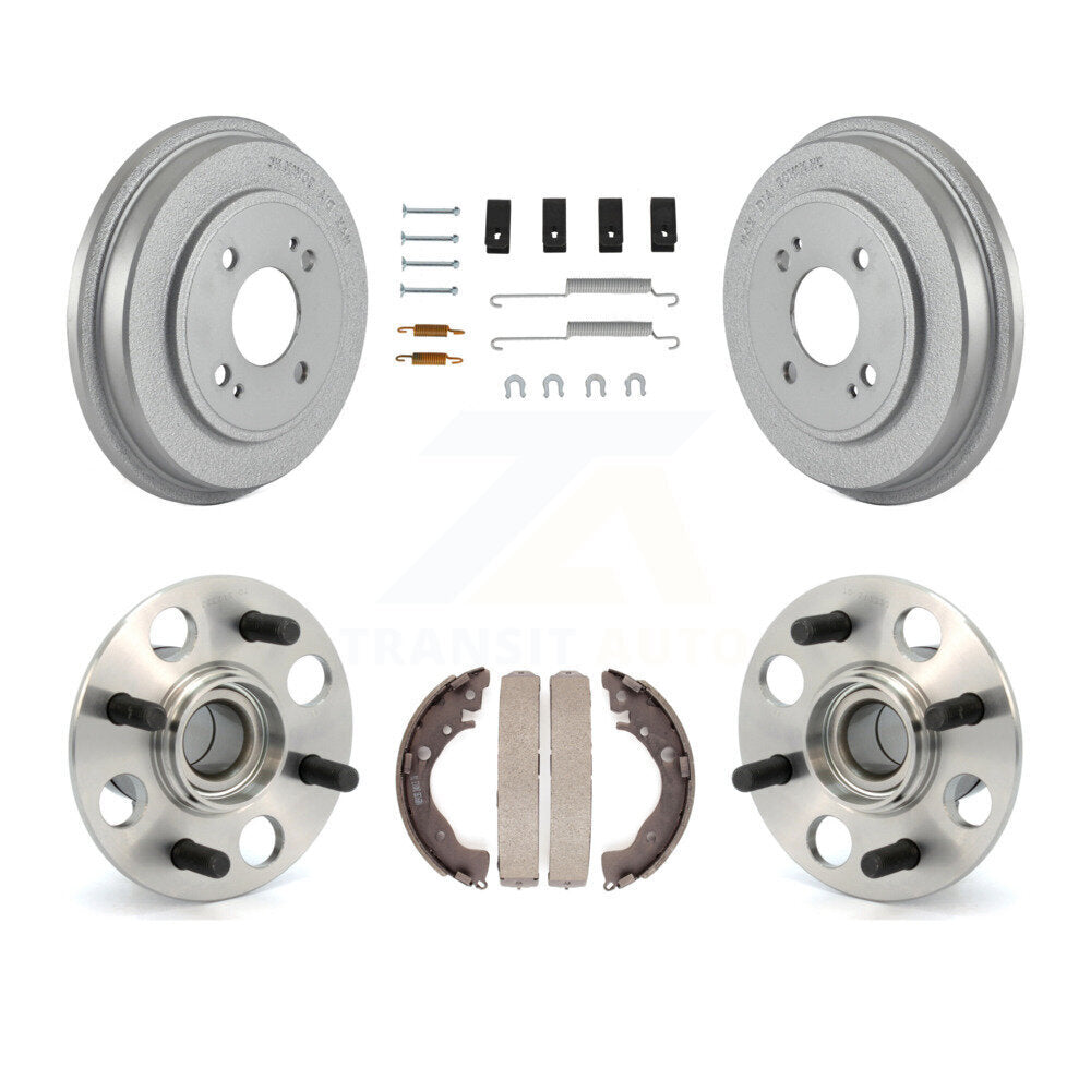 Coated Brake Drum Shoe Hardware Hub Bearing Rear Kit For 2010-2014 Honda Insight