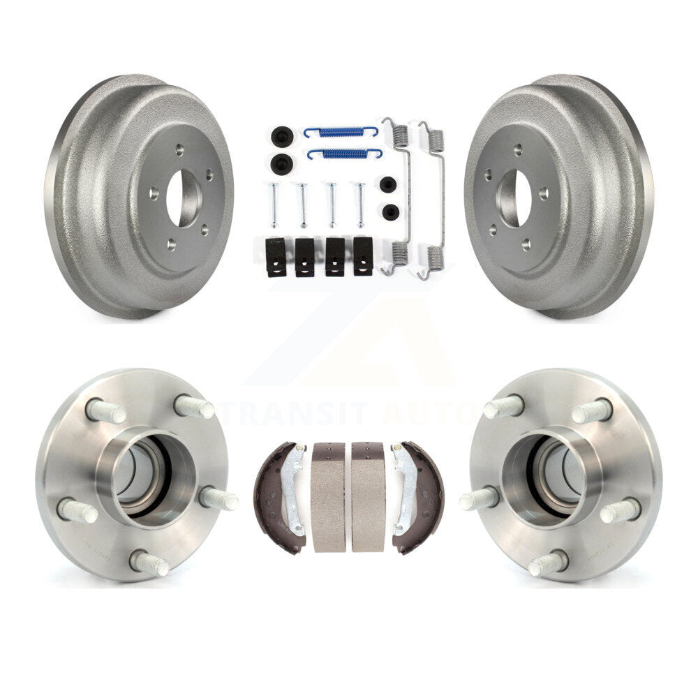 Coated Brake Drum Shoe Hardware & Hub Bearing Rear Kit For Ford Transit Connect