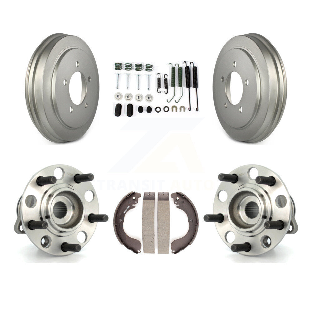 Coated Brake Drum Shoe Hardware & Hub Bearing Rear Kit For Jeep Patriot Compass