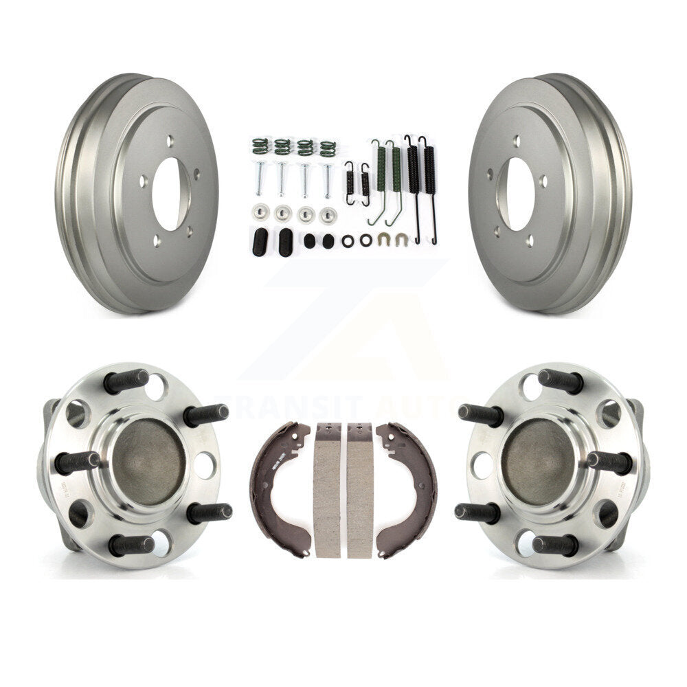 Coated Brake Drum Shoe Hardware & Hub Bearing Rear Kit For Dodge Caliber Avenger