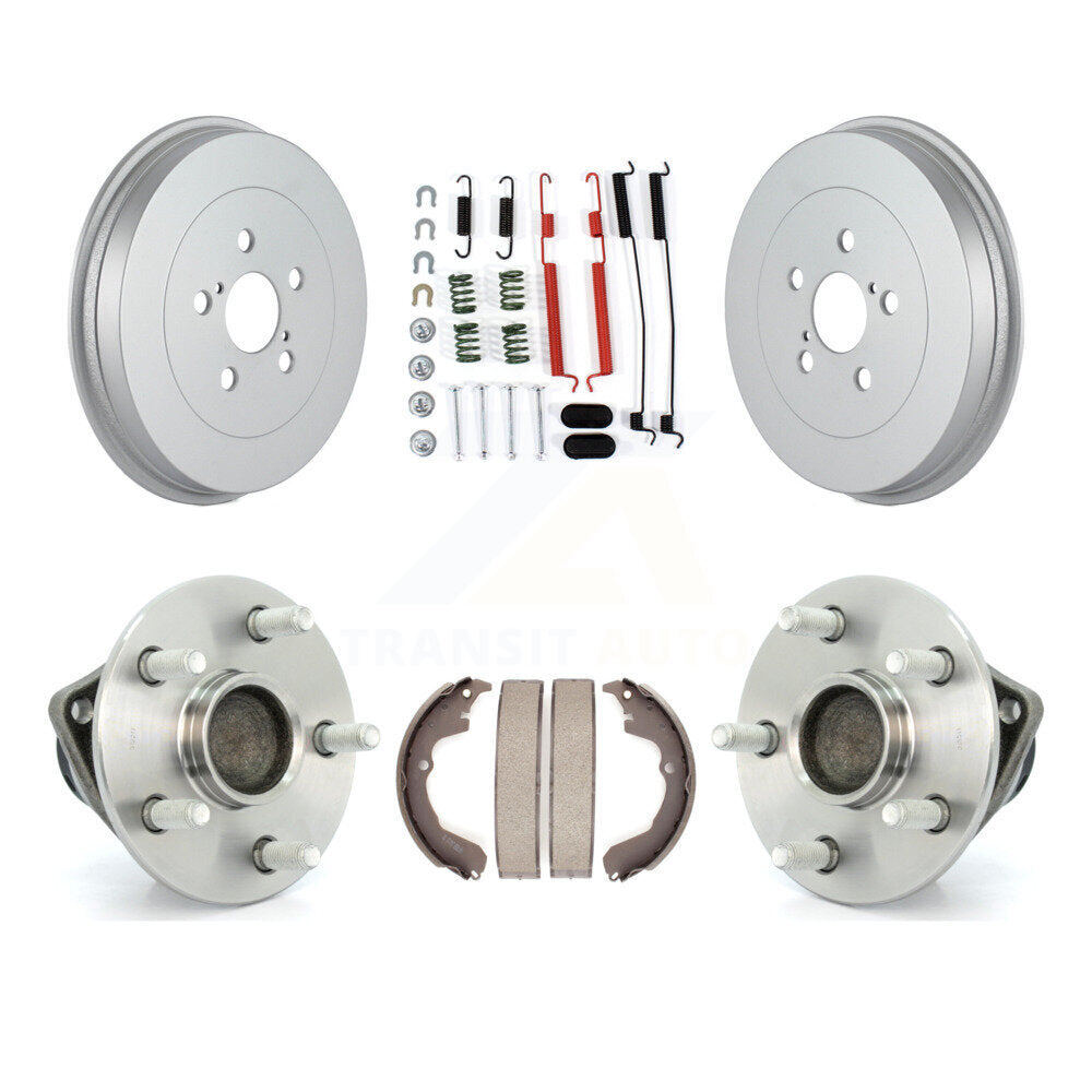 Coated Brake Drum Shoe Hardware & Hub Bearing Rear Kit For Toyota Matrix Pontiac