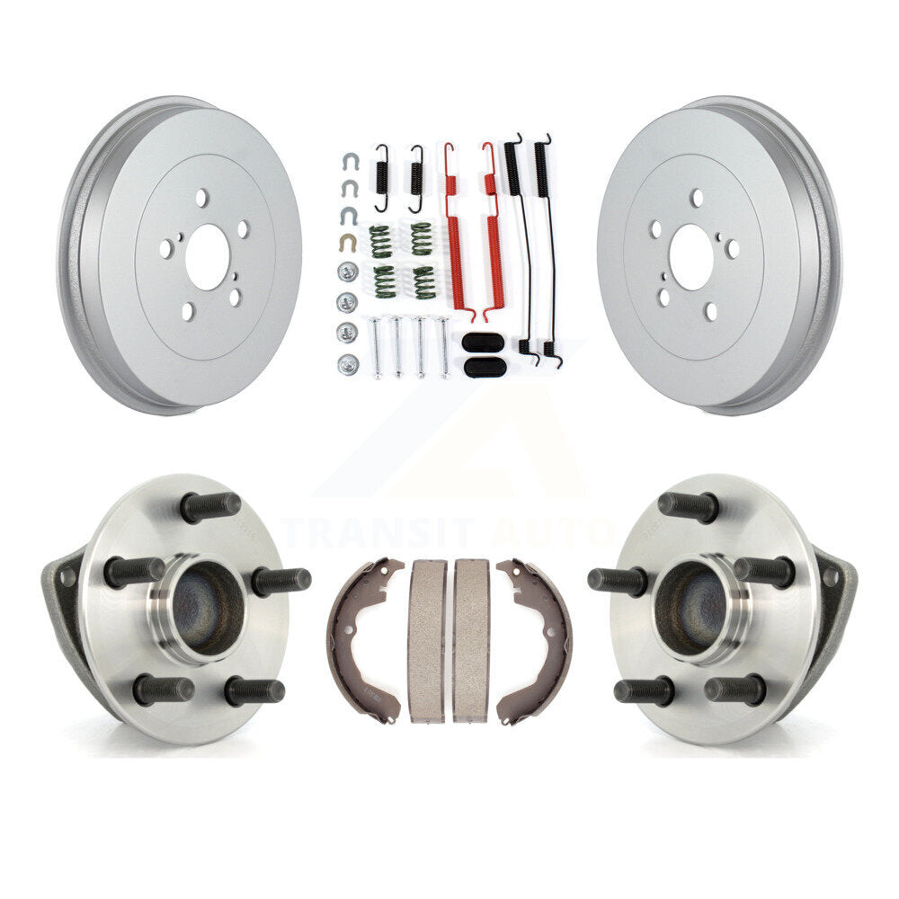 Coated Brake Drum Shoe Hardware & Hub Bearing Rear Kit For Toyota Matrix Pontiac
