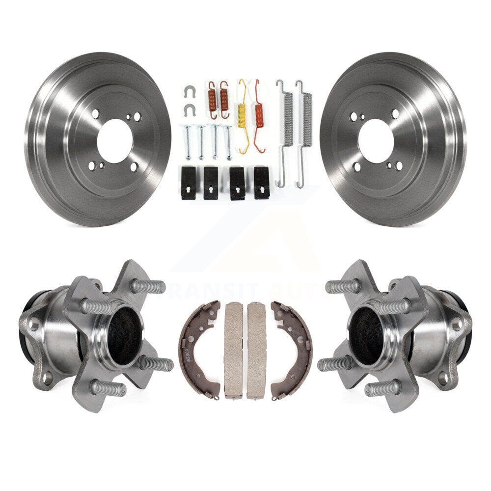Brake Drum Shoe Hardware And Wheel Hub Bearing Rear Kit For 2015-2020 Honda Fit