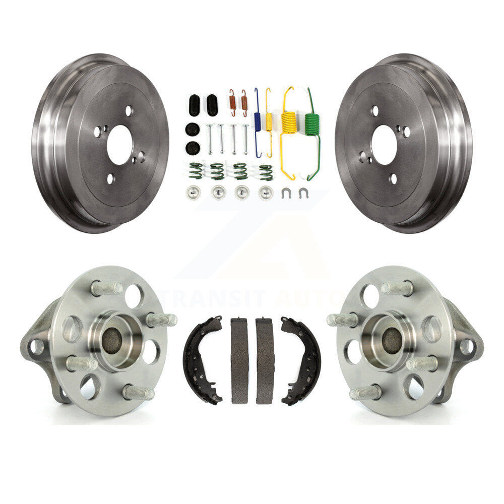 Brake Drum Shoe Hardware Hub Bearing Rear Kit For 2006-2007 Toyota Yaris Non-ABS