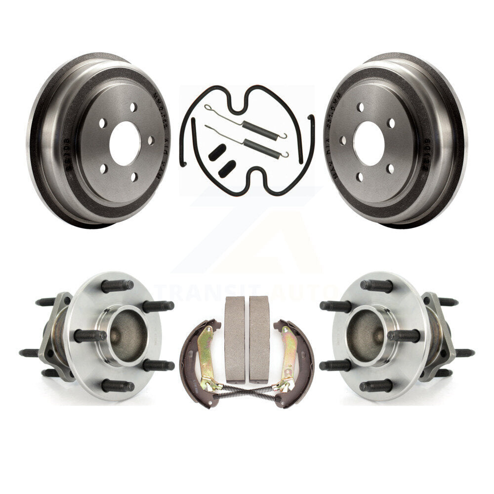 Brake Drum Shoe Hardware & Hub Bearing Rear Kit For Chevrolet Malibu 4-Wheel ABS