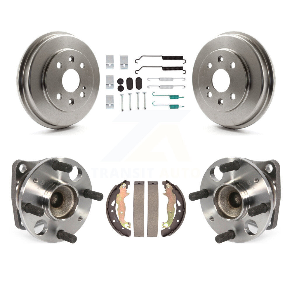 Brake Drum Shoe Hardware And Hub Bearing Assembly Rear Kit For 2011-2014 Mazda 2