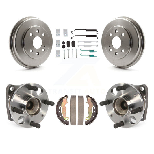 Brake Drum Shoe Hardware And Hub Bearing Assembly Rear Kit For 2011-2014 Mazda 2