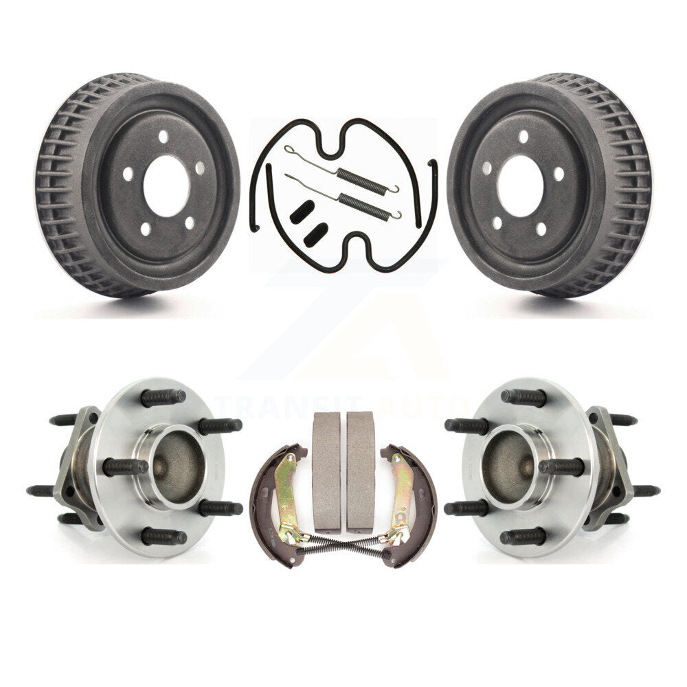 Brake Drum Shoe Hardware & Hub Bearing Rear Kit For Chevrolet Malibu 4-Wheel ABS