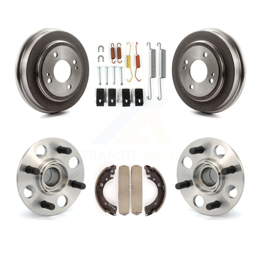 Brake Drum Shoe Hardware And Wheel Hub Bearing Rear Kit For 2007-2008 Honda Fit