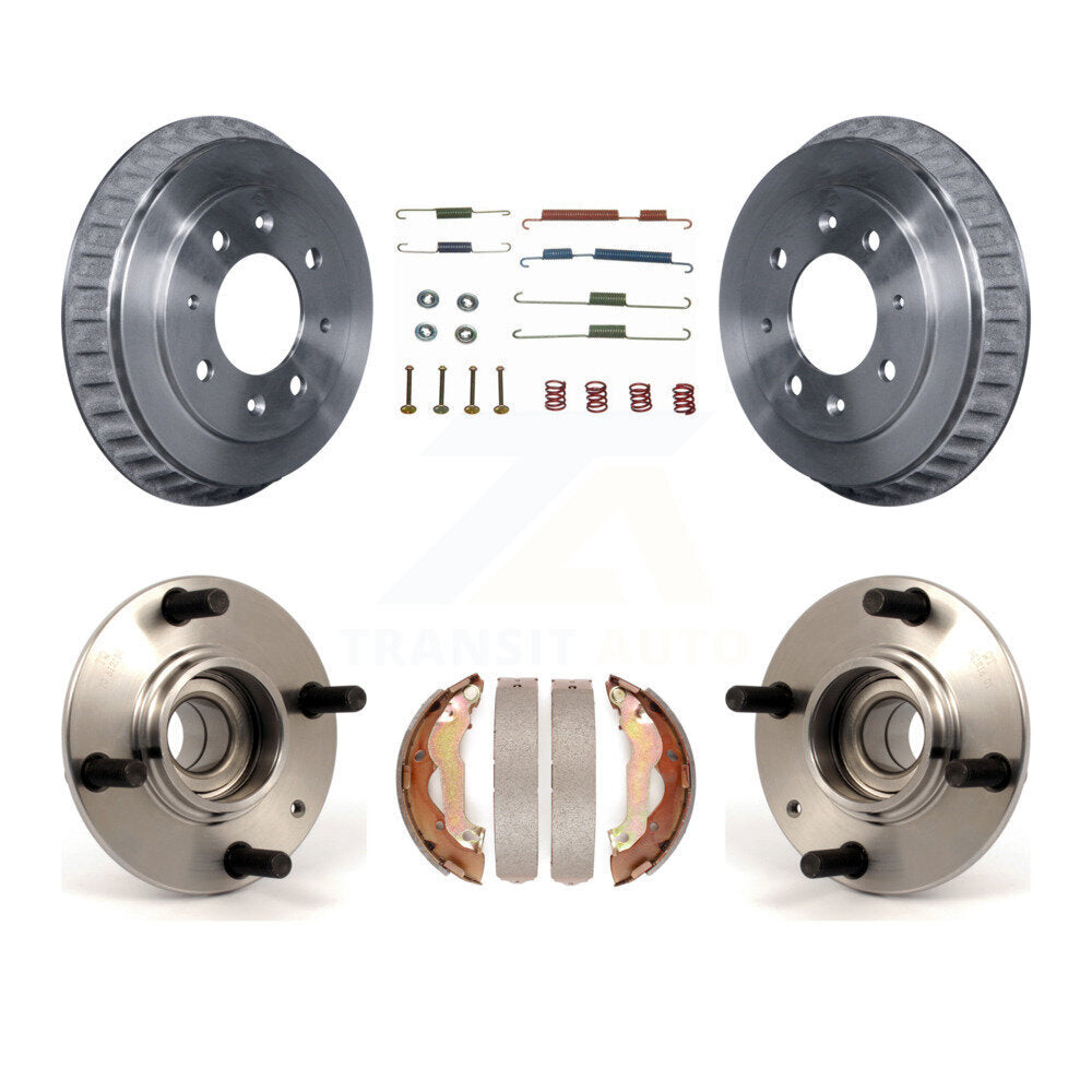 Brake Drum Shoe Hardware And Wheel Hub Bearing Assembly Rear Kit For Kia Spectra