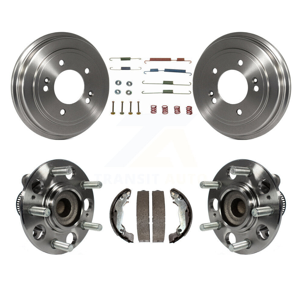 Brake Drum Shoe Hardware Hub Bearing Rear Kit For 08-10 Hyundai Elantra Non-ABS