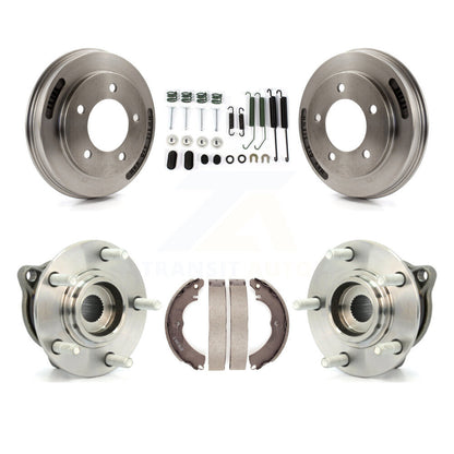 Brake Drum Shoe Hardware And Hub Bearing Rear Kit For 2008 Mitsubishi Lancer AWD