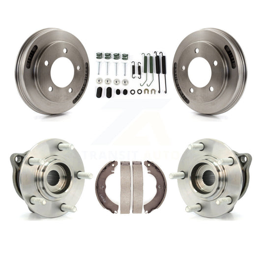 Brake Drum Shoe Hardware And Hub Bearing Rear Kit For 2008 Mitsubishi Lancer AWD