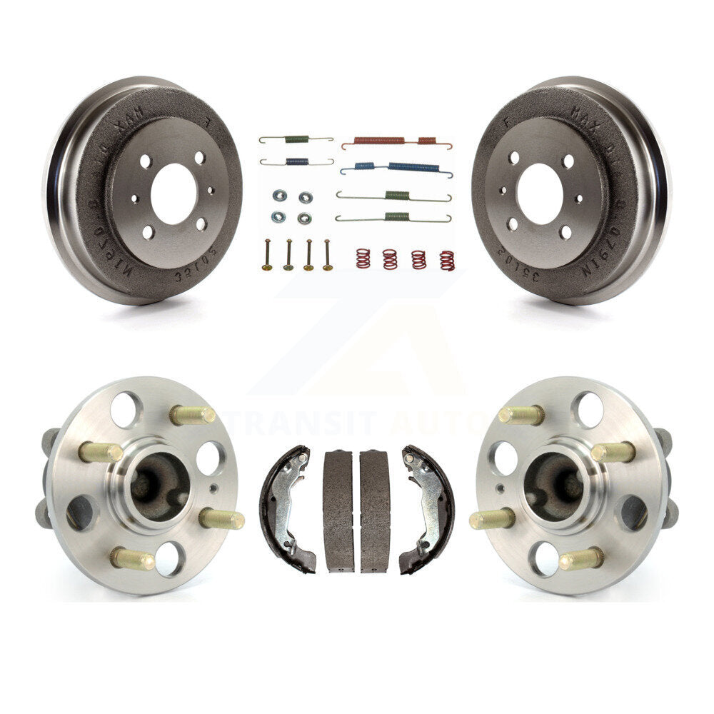 Brake Drum Shoe Hardware Hub Bearing Rear Kit For 06 Hyundai Accent 4-Wheel ABS