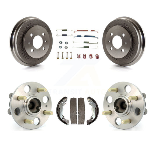 Brake Drum Shoe Hardware Hub Bearing Rear Kit For 06 Hyundai Accent 4-Wheel ABS