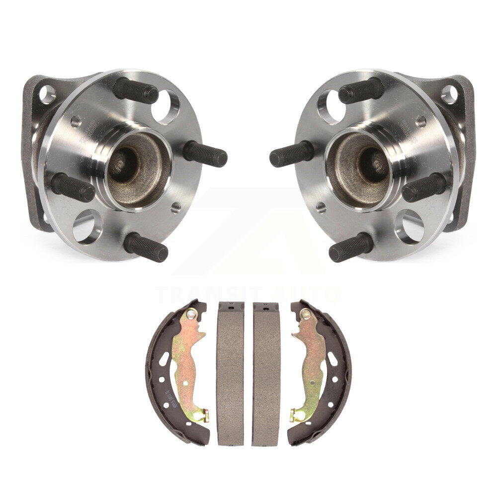Brake Drum Shoes And Wheel Hub Bearing Assembly Rear Kit For 2011-2014 Mazda 2