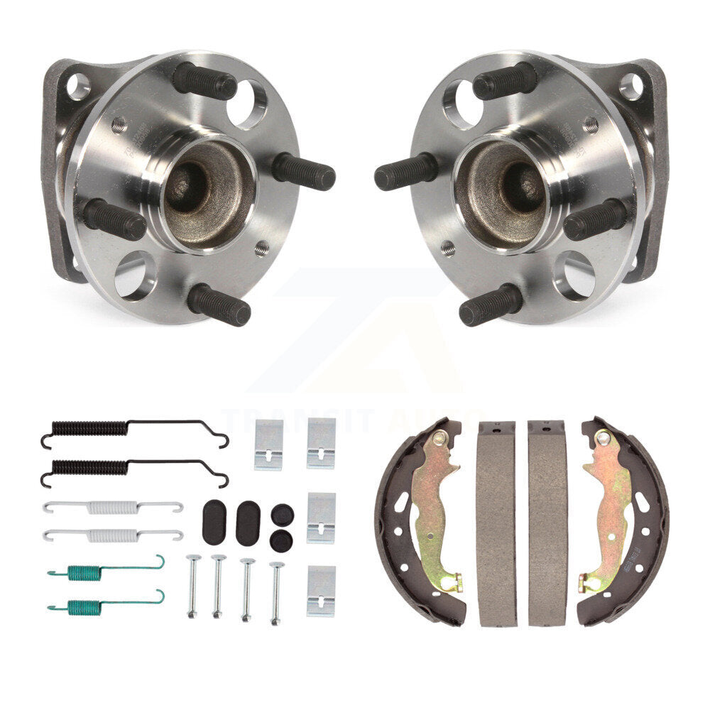 Drum Brake Shoe & Hardware And Wheel Hub Bearing Rear Kit For 2011-2014 Mazda 2