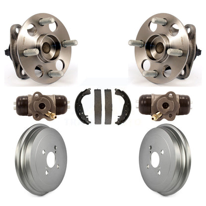 Wheel Cylinders Coated Drum & Shoes Hub Bearing Rear Kit (7Pc) For Toyota Yaris