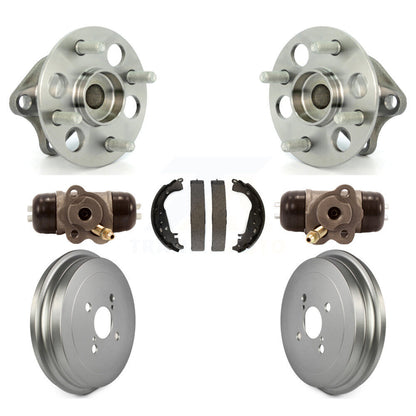 Wheel Cylinders Coated Drum & Shoes Hub Bearing Rear Kit (7Pc) For Toyota Yaris