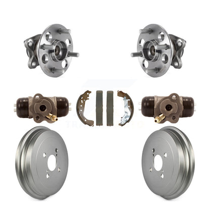 Wheel Cylinders Coated Drum & Shoes Hub Bearing Rear Kit (7Pc) For Toyota Yaris
