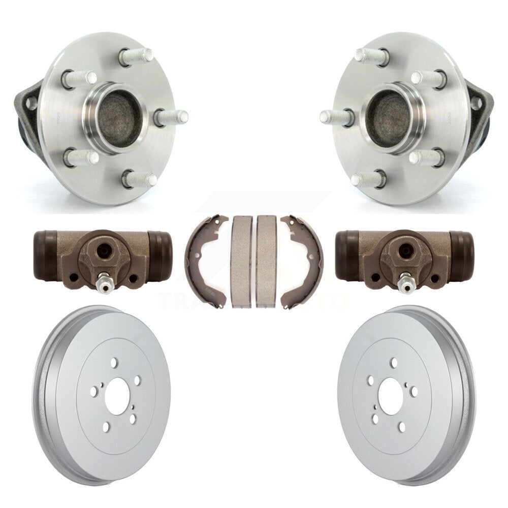 Wheel Cylinders Coated Drum & Shoes Hub Bearing Rear Kit (7Pc) For Toyota Matrix