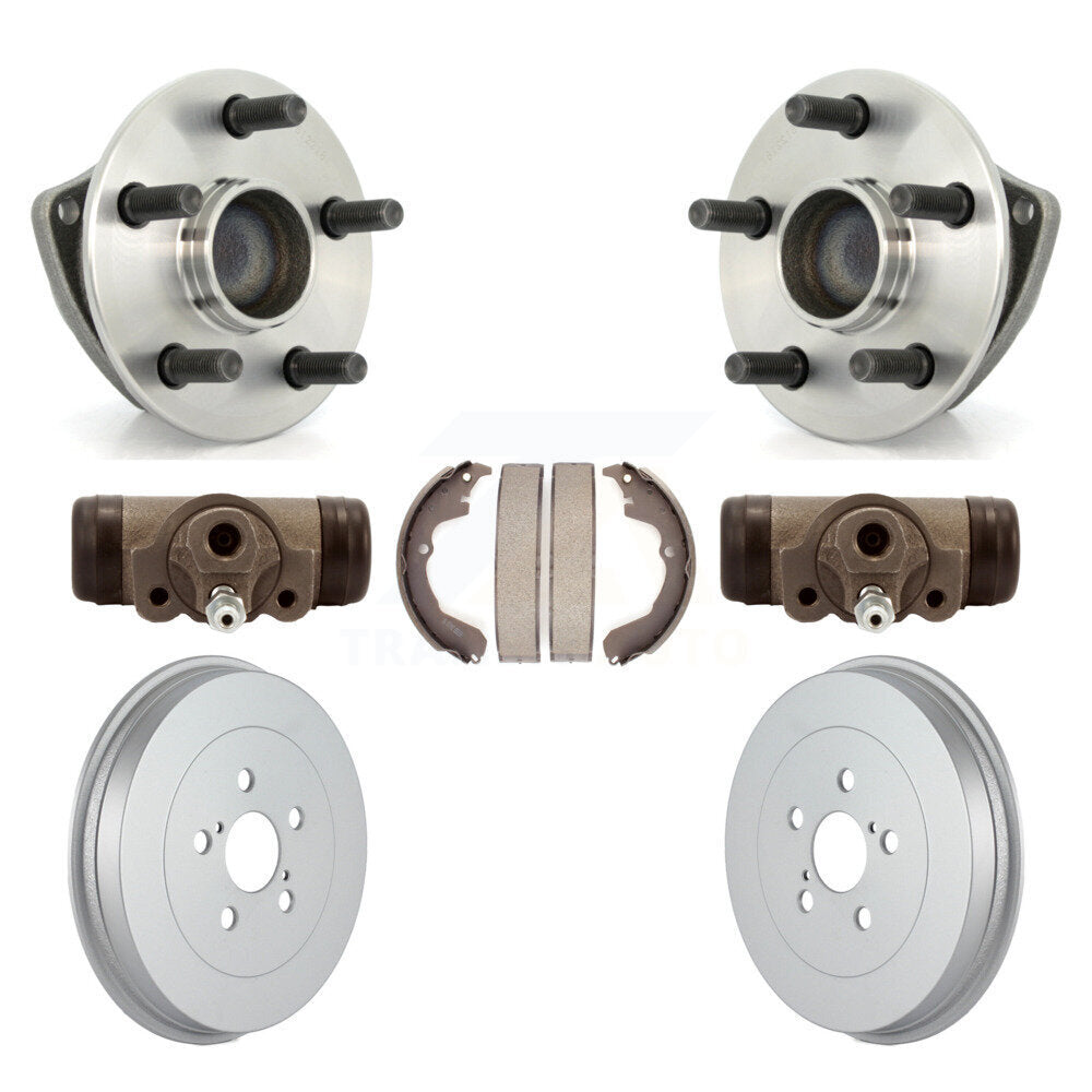 Wheel Cylinders Coated Drum & Shoes Hub Bearing Rear Kit (7Pc) For Toyota Matrix