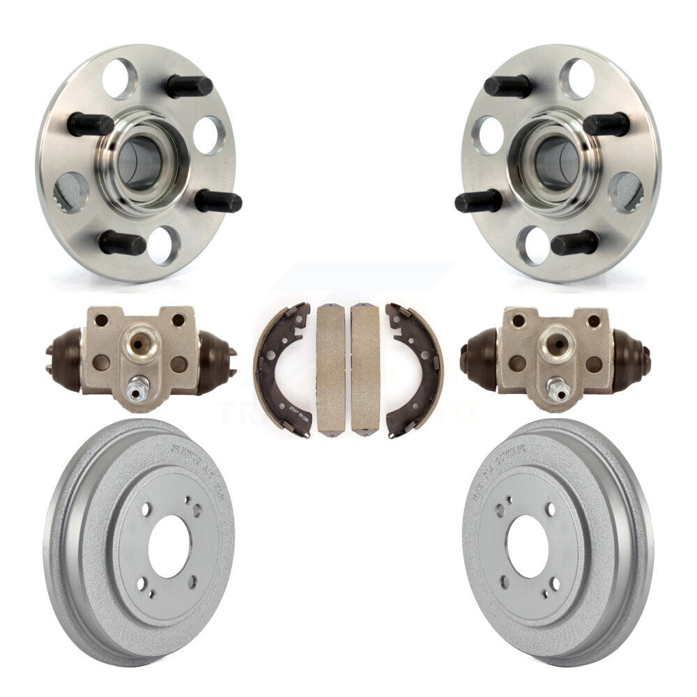 Wheel Cylinders & Coated Drum Shoes Hub Bearing Rear Kit (7Pc) For Honda Civic