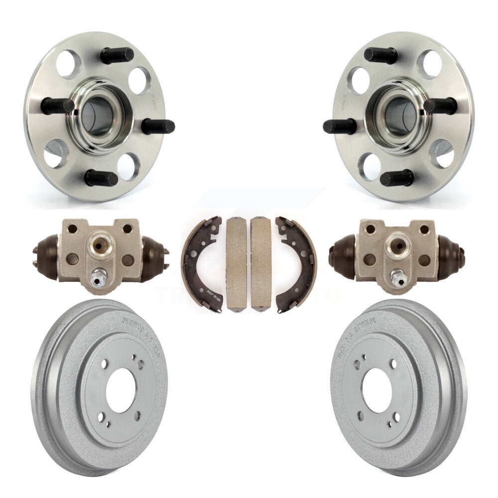 Wheel Cylinders & Coated Drum Shoes Hub Bearing Rear Kit (7Pc) For Honda Civic