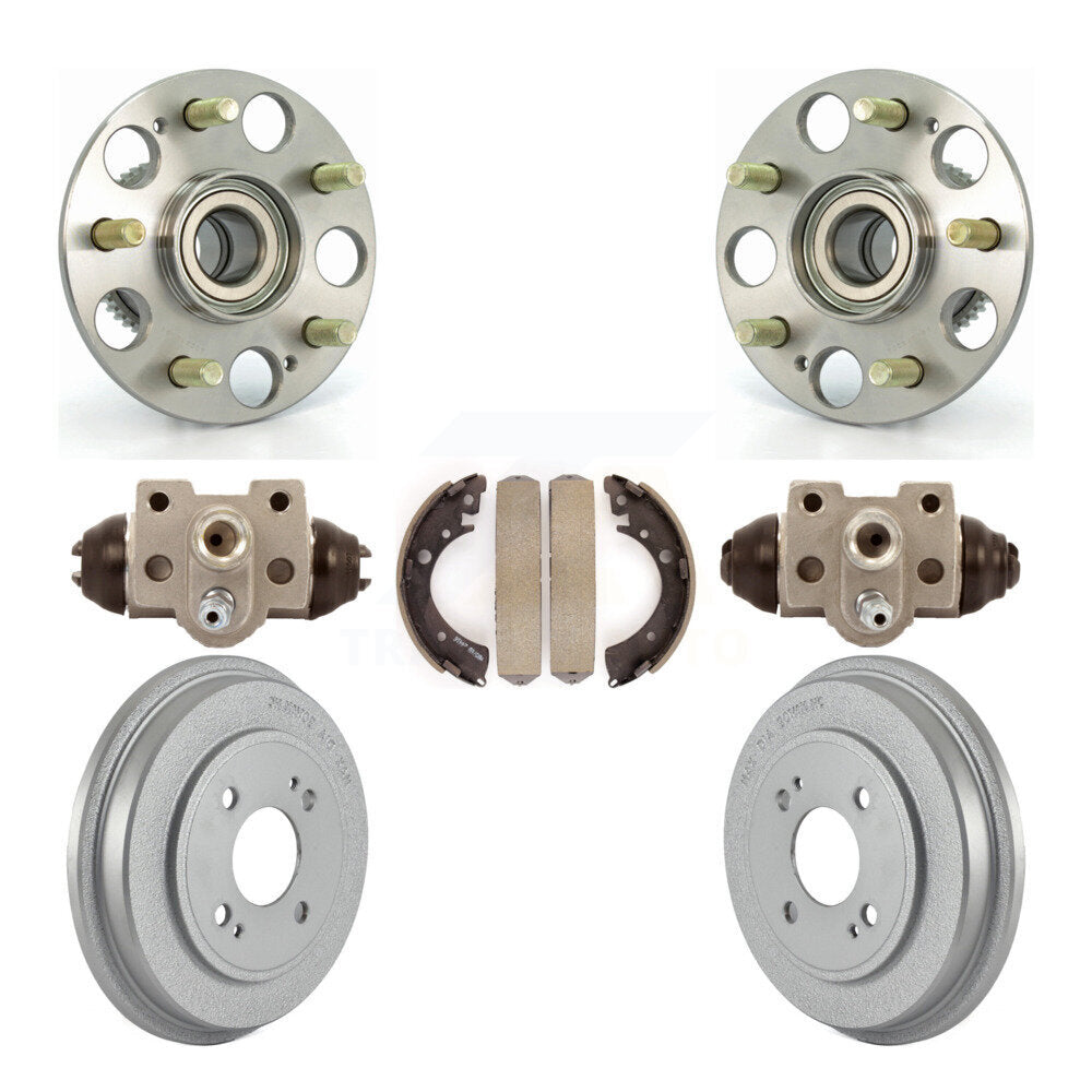 Wheel Cylinders & Coated Drum Shoes Hub Bearing Rear Kit (7Pc) For Honda Civic