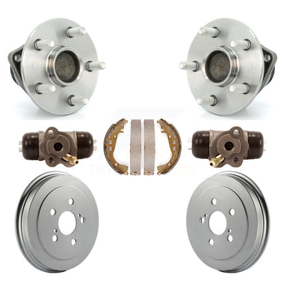 Wheel Cylinders Coated Drum & Shoes Hub Bearing Rear Kit (7Pc) For Toyota Prius