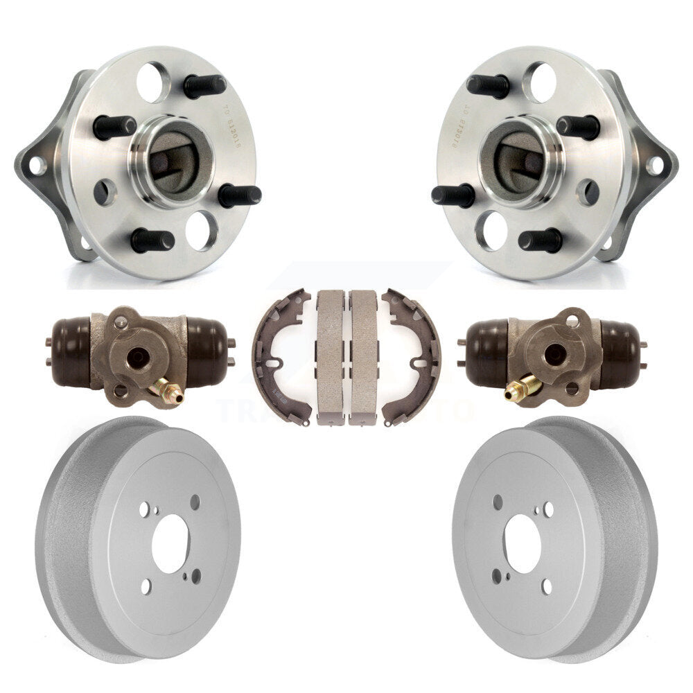 Wheel Cylinders Coated Drum & Shoes Hub Bearing Rear Kit (7Pc) For Toyota Prizm