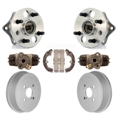 Wheel Cylinders Coated Drum & Shoes Hub Bearing Rear Kit (7Pc) For Toyota Prizm