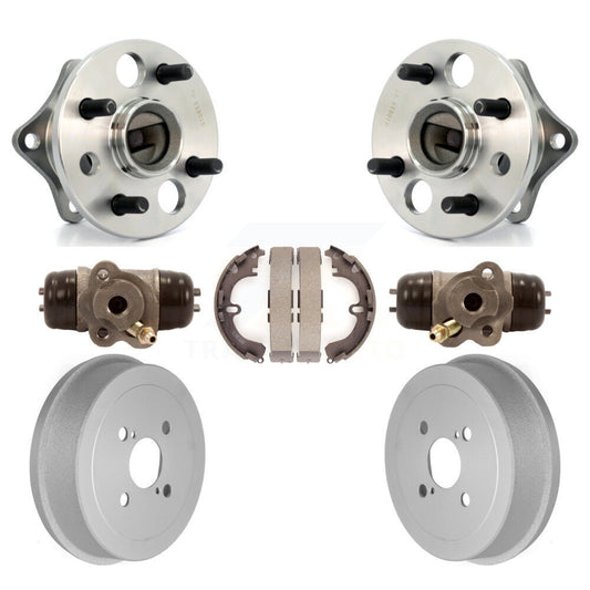 Wheel Cylinders Coated Drum & Shoes Hub Bearing Rear Kit (7Pc) For Toyota Prizm
