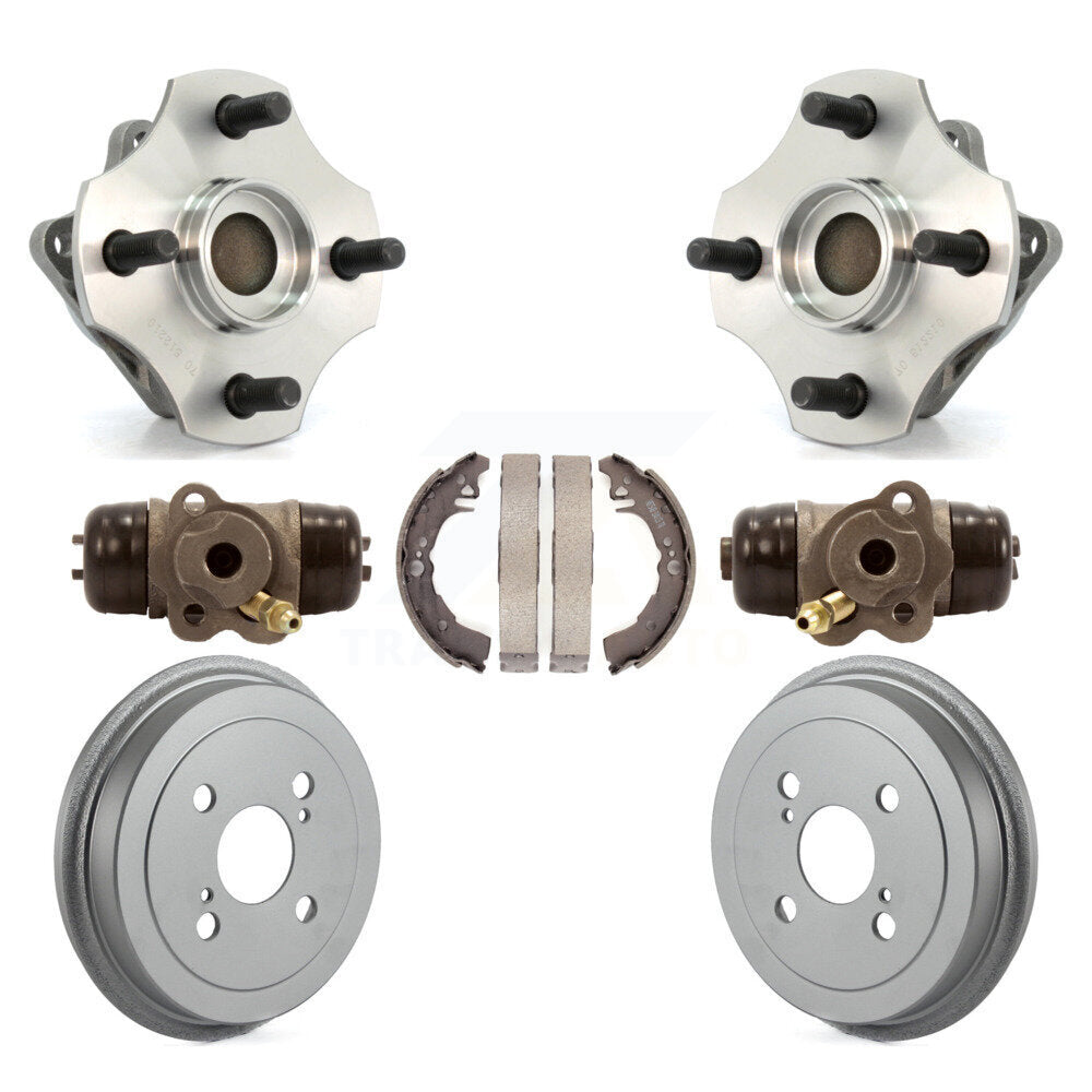 Wheel Cylinders & Coated Drum Shoes Hub Bearing Rear Kit (7Pc) For Toyota Echo