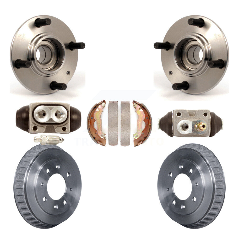Wheel Cylinders Drum & Shoes Hardware Hub Bearing Rear Kit (7Pc) For Kia Spectra