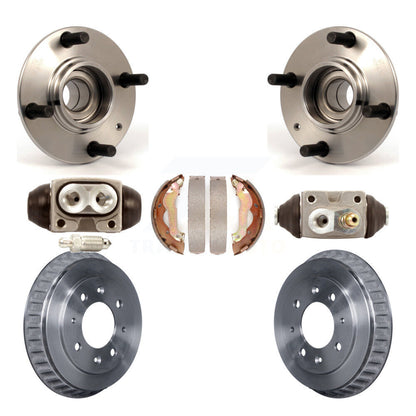 Wheel Cylinders Drum & Shoes Hardware Hub Bearing Rear Kit (7Pc) For Kia Spectra