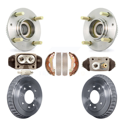 Wheel Cylinders Drum & Shoes Hardware Hub Bearing Rear Kit (7Pc) For Kia Spectra