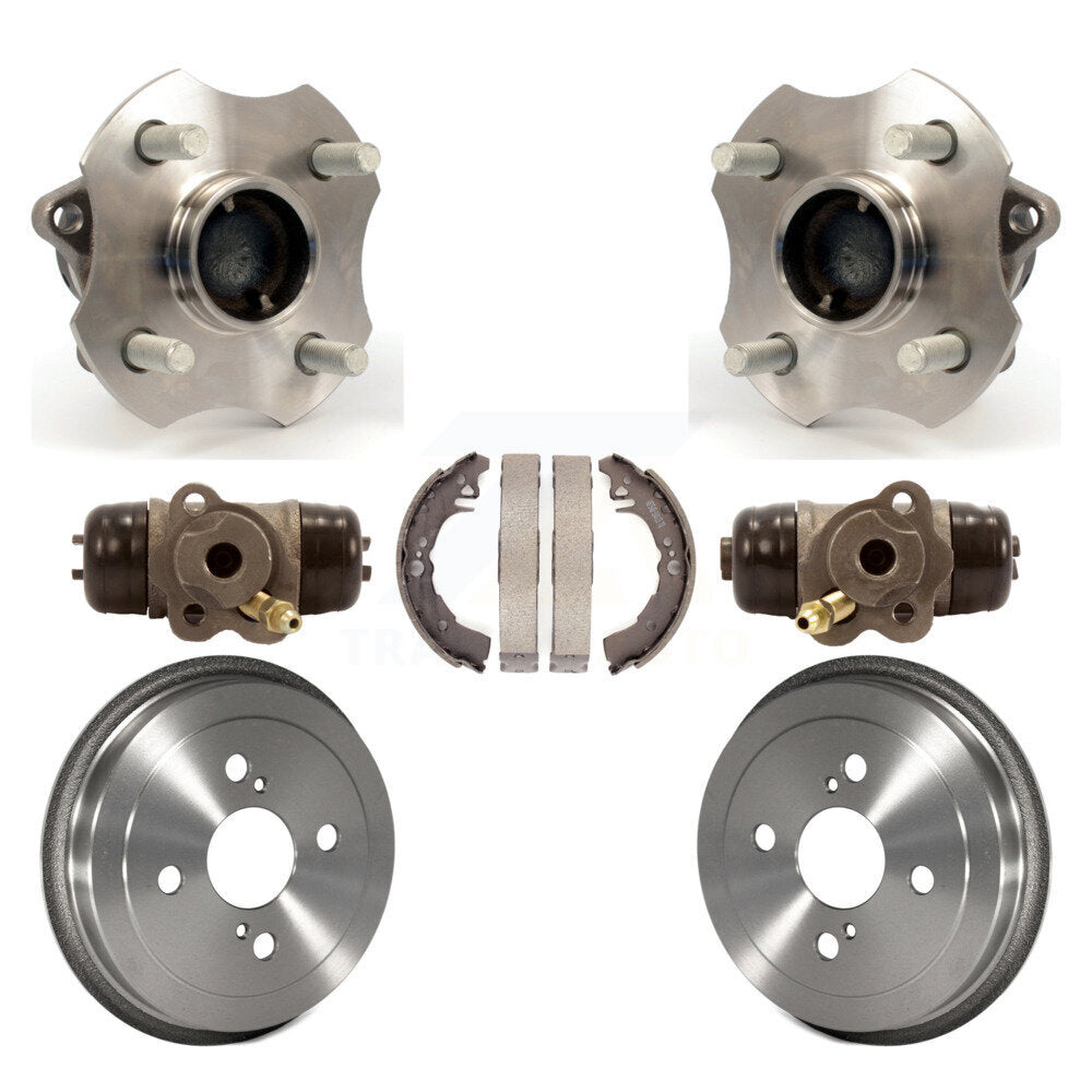 Wheel Cylinders Drum & Shoes Hardware Hub Bearing Rear Kit (7Pc) For Toyota Echo