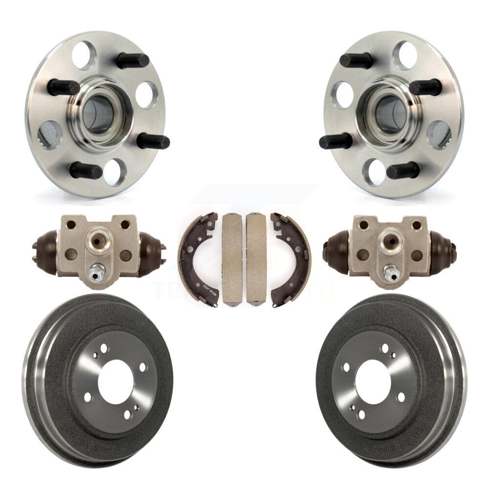 Wheel Cylinders Drum & Shoes Hardware Hub Bearing Rear Kit (7Pc) For Honda Civic