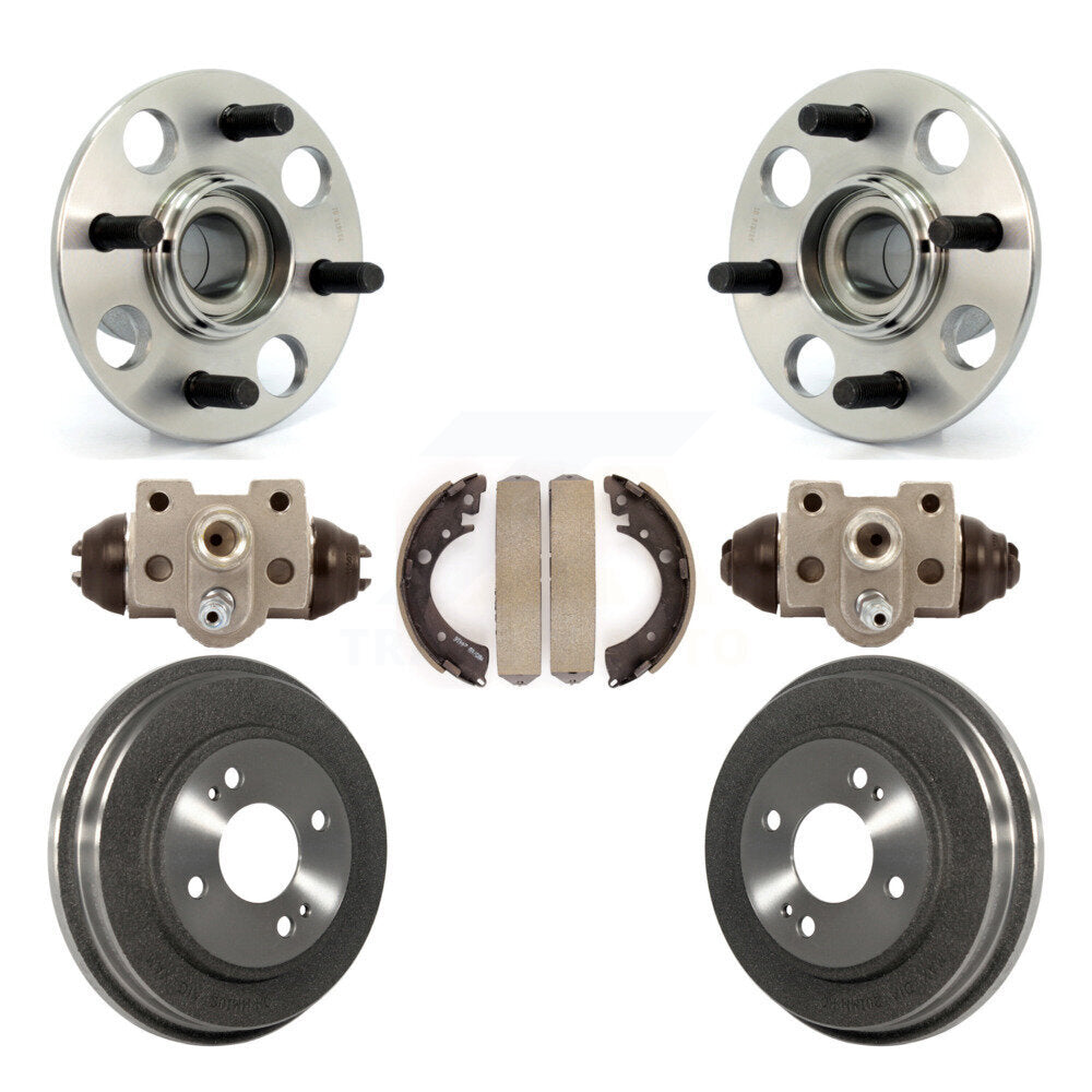 Wheel Cylinders Drum & Shoes Hardware Hub Bearing Rear Kit (7Pc) For Honda Civic