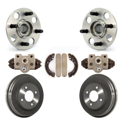 Wheel Cylinders Drum & Shoes Hardware Hub Bearing Rear Kit (7Pc) For Honda Civic