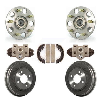Wheel Cylinders Drum & Shoes Hardware Hub Bearing Rear Kit (7Pc) For Honda Civic