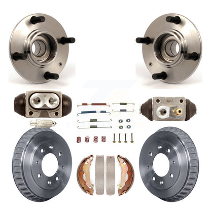 Wheel Cylinders Drum & Shoes Hardware Hub Bearing Rear Kit (8Pc) For Kia Spectra