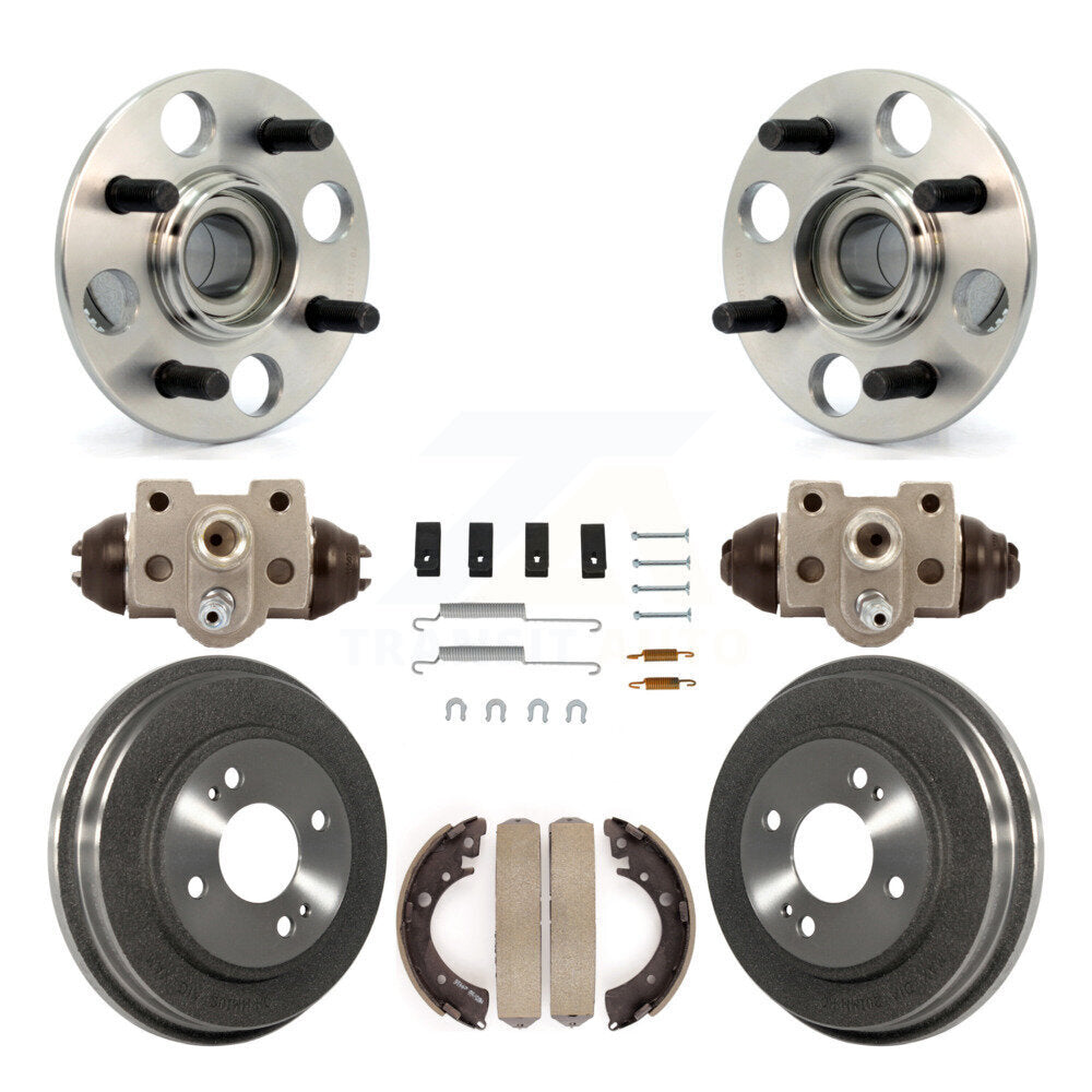 Wheel Cylinders Drum & Shoes Hardware Hub Bearing Rear Kit (8Pc) For Honda Civic