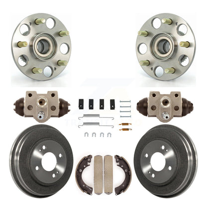 Wheel Cylinders Drum & Shoes Hardware Hub Bearing Rear Kit (8Pc) For Honda Civic