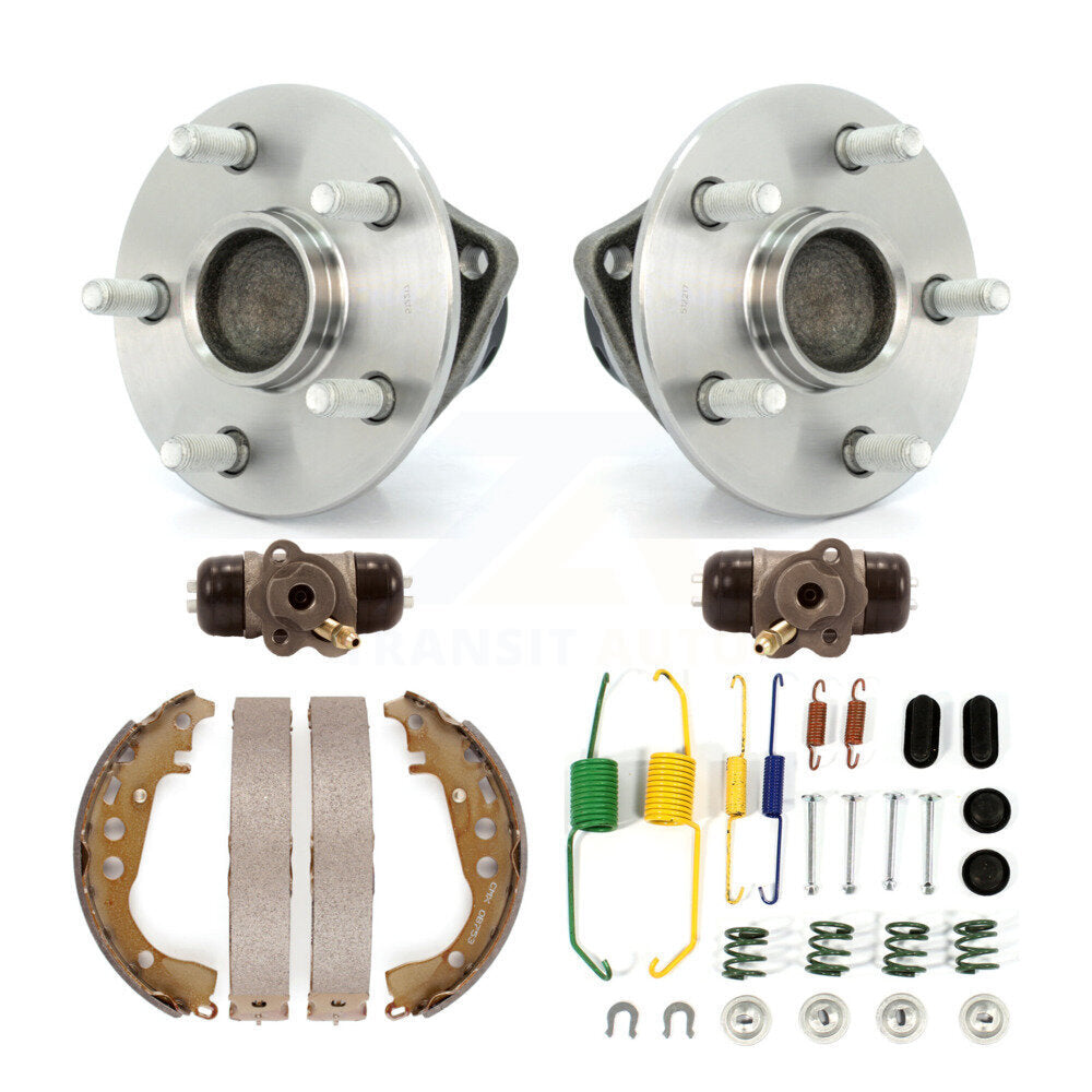 Wheel Cylinders Drum Shoes Hardware Hub Bearing Rear Kit (6Pc) For Toyota Prius
