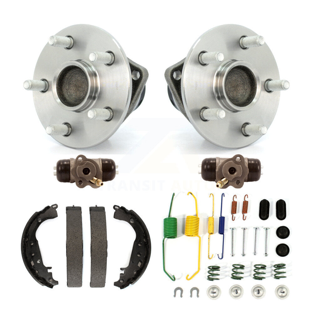Wheel Cylinders Drum Shoes Hardware Hub Bearing Rear Kit (6Pc) For Toyota Prius