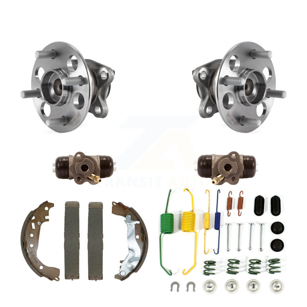 Wheel Cylinders Drum Shoes Hardware Hub Bearing Rear Kit (6Pc) For Toyota Yaris