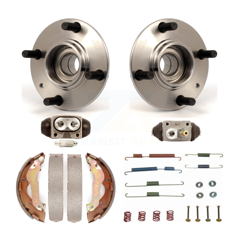 Wheel Cylinders & Drum Shoes Hardware Hub Bearing Rear Kit (6Pc) For Kia Spectra